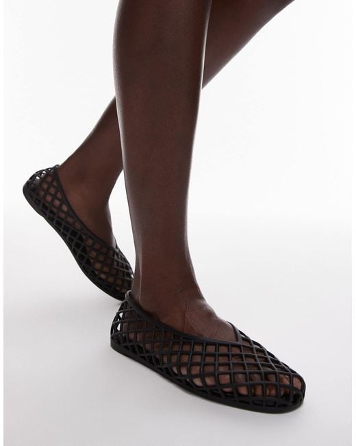 TOPSHOP Black Halo Caged Jelly Shoe