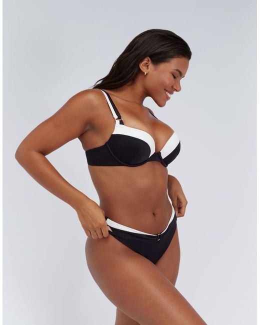 Boux Avenue Black Agadir Push Up Bikini Top Summer Padded Cups Swimwear