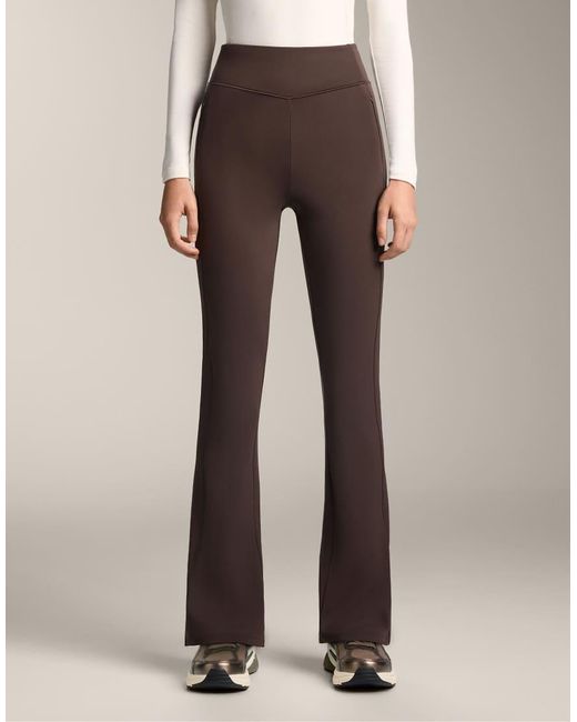 Oysho Brown High Rise Warm Flare Trousers