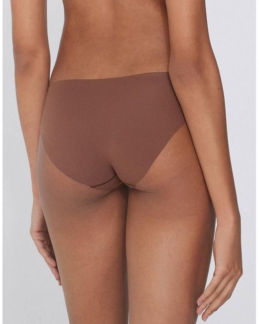 Tezenis Brown Seamless Cotton Knickers