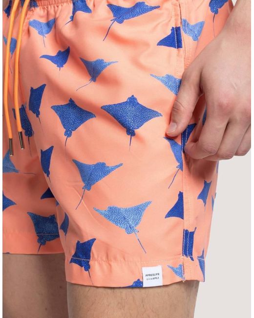 Apreslife Pink Manta Swim Shorts for men