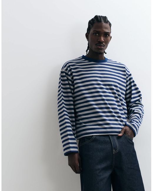 Collusion Blue Long Sleeve Tee for men
