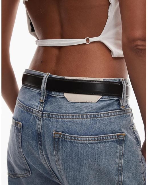 Mango Black Classic Leather Belt