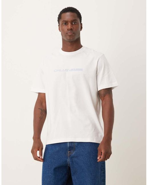 Calvin Klein Purple Calvin Klein Stack Backprint Graphic T-shirt for men