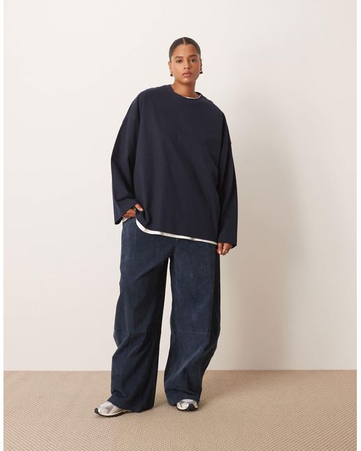 Curve - t-shirt à manches longues oversize en coton ARRANGE en coloris Blue