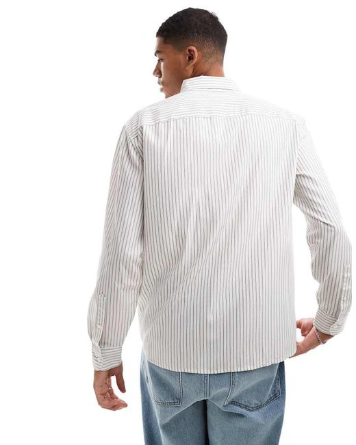 Abercrombie & Fitch White Relaxed Linen Shirt for men