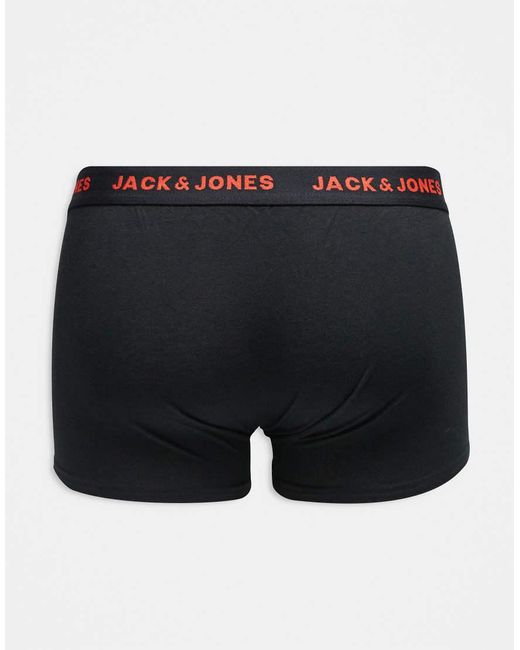 Jack & Jones Black 5 Pack Trunks for men