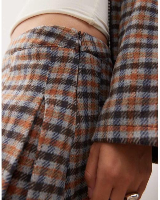 Reclaimed Vintage Natural Pleated Mini Skirt Co-ord