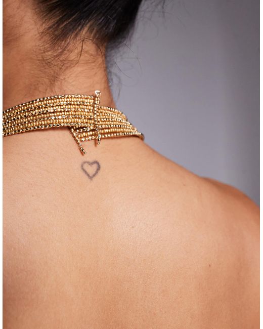 ASOS Gray – choker-halskette mit goldenem perlendesign