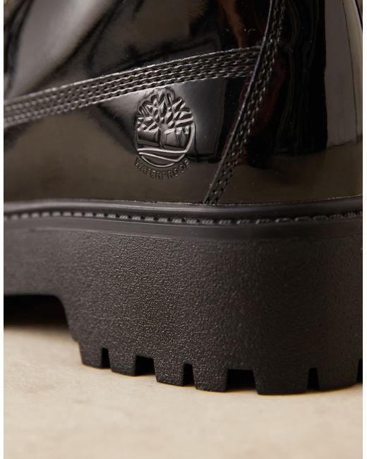 Stone street nellie - bottes mi-montantes en cuir verni Timberland en coloris Black