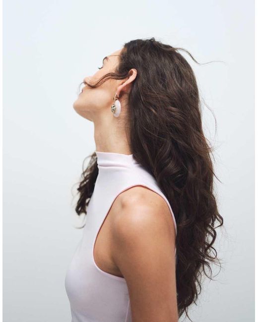 Mango Pink High Neck Sleeveless Top