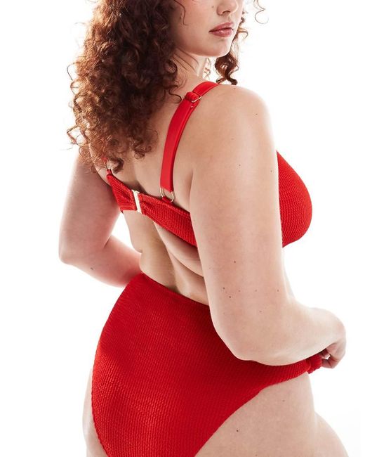 South Beach Red Knot Front Bikini Top