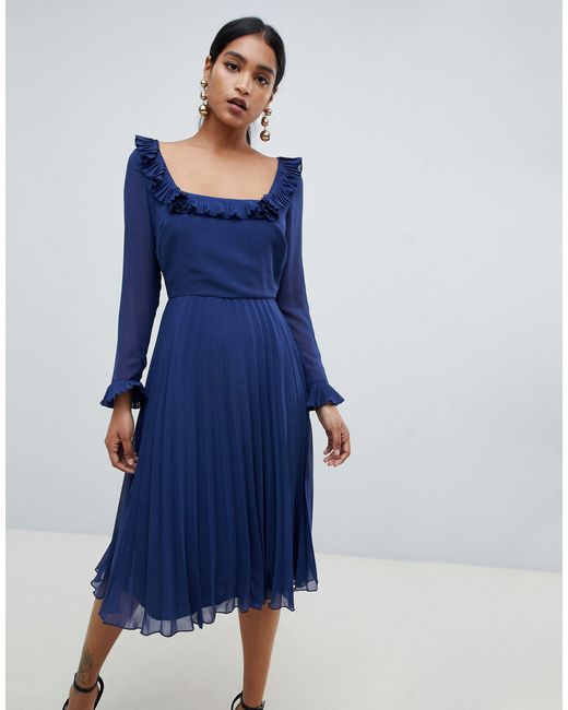 asos square neck midi dress