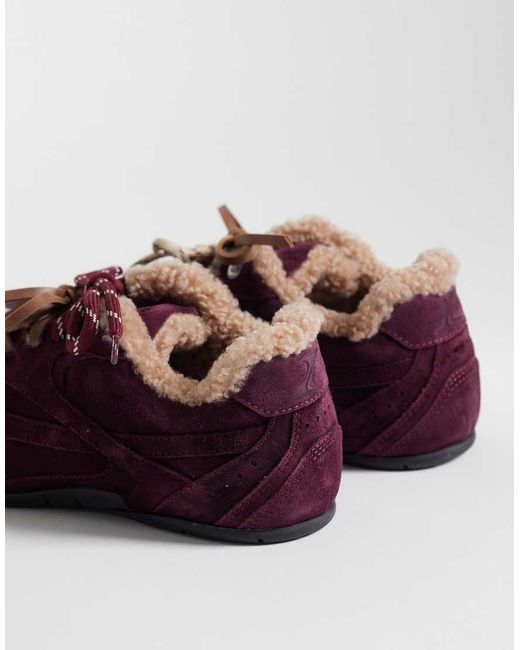 Bronx Purple Myr-aa Lace Up Trainers With Shearling