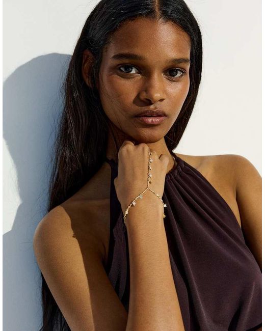 Bershka Black Chain Hand Bracelet