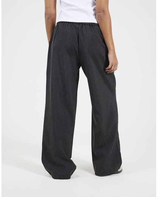 Brave Soul White Stripe Straight Leg Suit Trousers