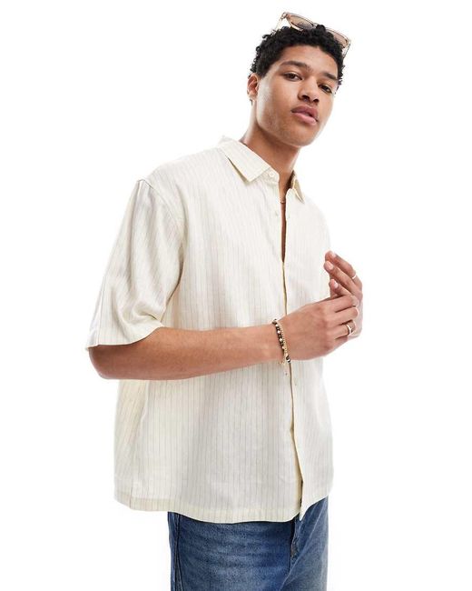 Camicia Écru di Pull&Bear in White da Uomo