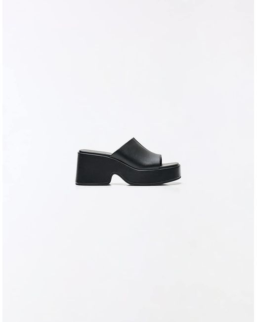 Bershka White Platform Mule Sandals