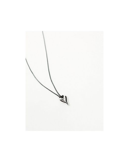 ASOS Natural Curve Necklace With Cord And Heart Detail