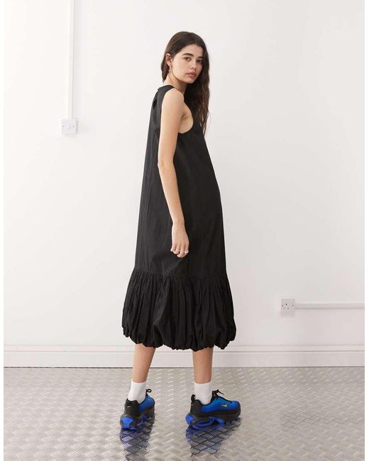 Collusion White Bubble Hem Maxi Dress