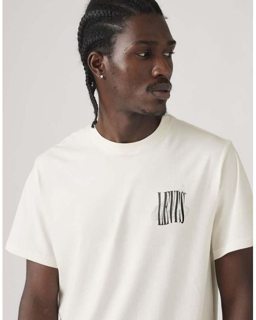 Levi's White Relaxed Fit Graphic T-Shirt for men