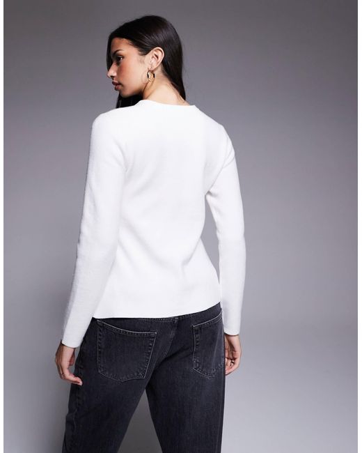 River Island Gray Button Up Knit Top