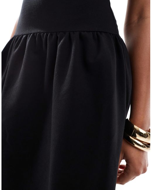 4th & Reckless Black Sleeveless Racerneck Drop Waist Mini Dress