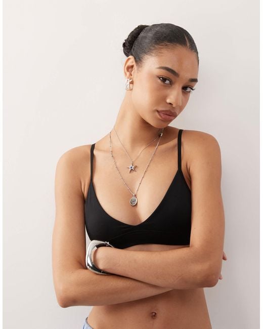Weekday Blue Soft Seamless Triangle Bra