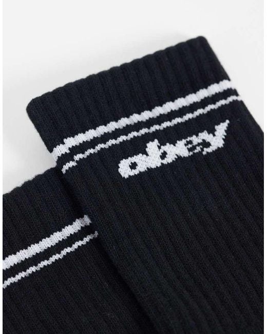 Obey Blue Logo Sports Crew Socks for men