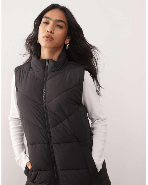 Noisy May Blue Longline Padded Gilet