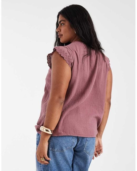 ONLY Multicolor V-neck Textured Top