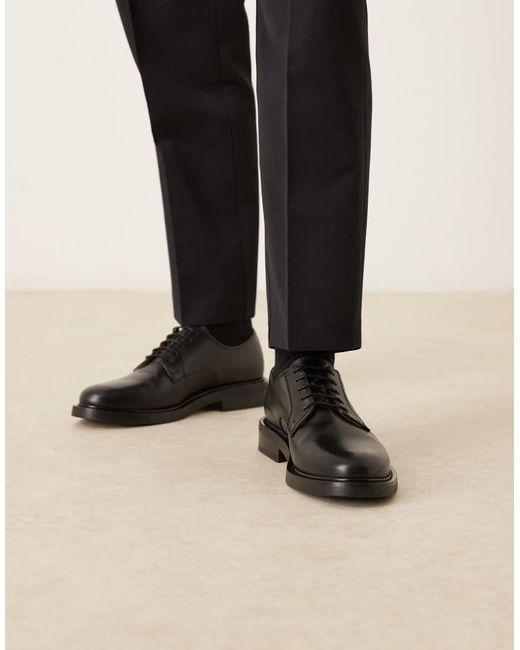 ARKET Black Real Leather Premium Formal Derby Shoes for men