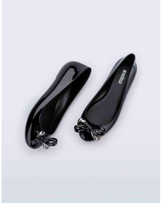 Melissa Black Sweet Love Glam Ballerina Flats