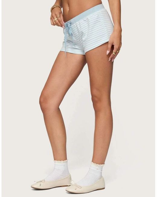Edikted Blue Margret Striped Shorts