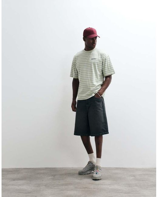 ASOS Gray Oversized T-shirt With Back Text Puff Graphic for men