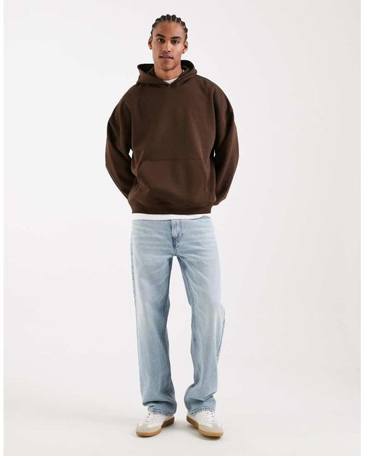 ASOS Brown Essentials Extreme Oversized Hoodie for men