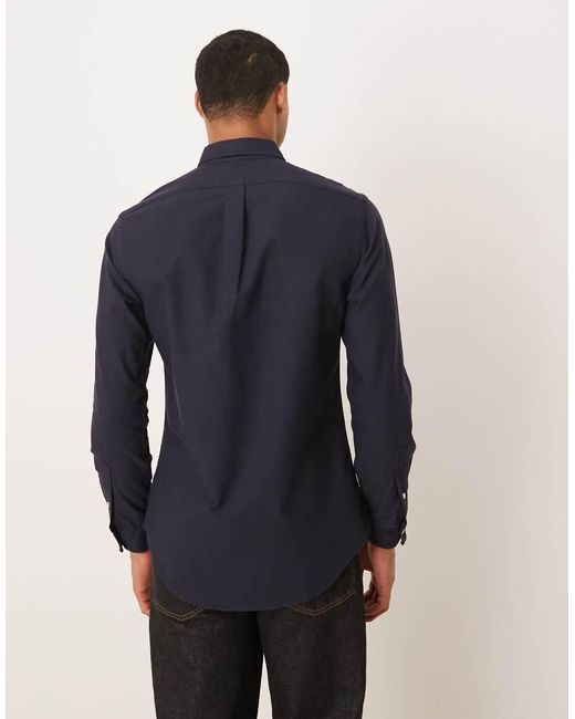 Polo Ralph Lauren Blue Icon Logo Slim Fit Garment Dyed Oxford for men