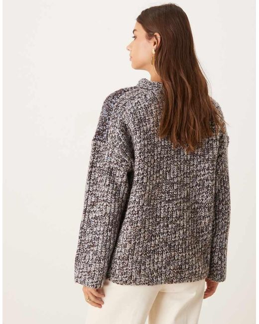 ASOS Gray Patchwork Multiply Oversized Jumper