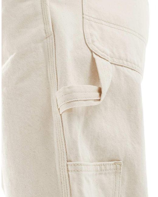 Only & Sons White Loose Fit Carpenter Jeans for men