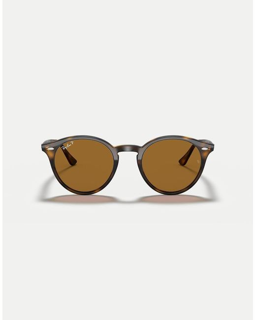 Ray-Ban Natural Rb2180 Round Polarised Sunglasses