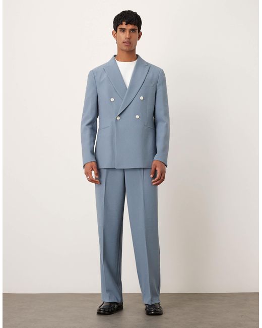 ASOS – strukturierte anzughose in Blue für Herren