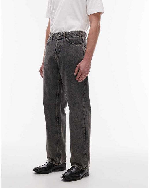 Topman Red Rigid baggy Jeans for men