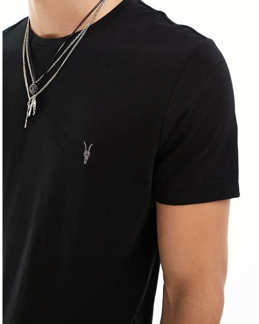 AllSaints Black Tonic Crew T-Shirt for men