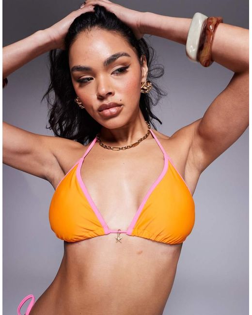 River Island Bikini Met Contrast in het Orange