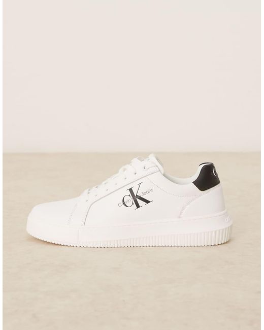 Calvin Klein White Chunky Cupsole Leather Trainers for men