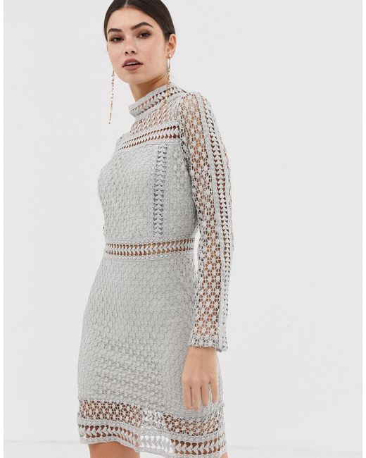 long sleeve lace mini dress
