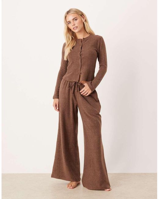 ASOS Brown Asos Design Petite Mix & Match Lightweight Fleece Cardigan