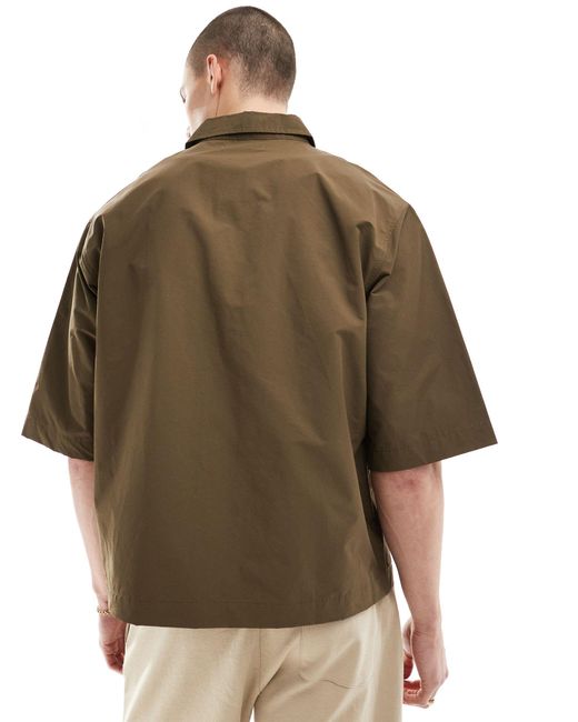 Chemise coupe carrée - marron Bershka pour homme en coloris Brown