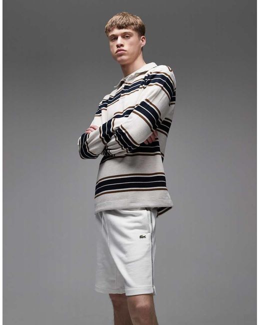 Lacoste Gray Logo Taping Jersey Shorts for men