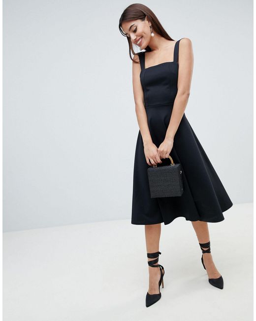 black midi prom dress